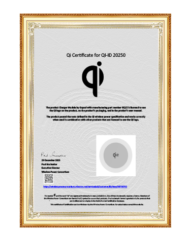 Qi Certificate_20250_Module GQ22_Gmobi